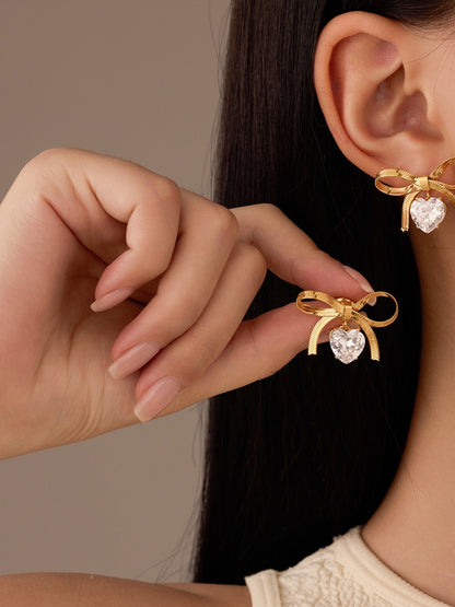 ZIRCON BOW EARRINGS