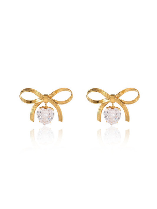 ZIRCON BOW EARRINGS