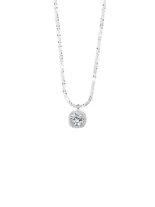 SUGAR CUBE SILVER NECKLACE