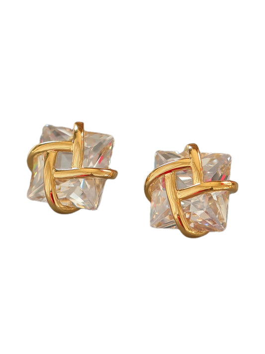 CUBIC ZIRCONIA STUD EARRINGS