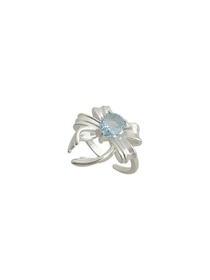BLUE ZIRCON BOW RING