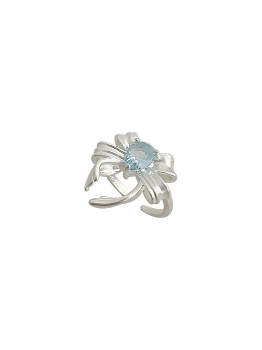 BLUE ZIRCON BOW RING