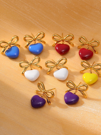 GLAZED HEART EARRINGS