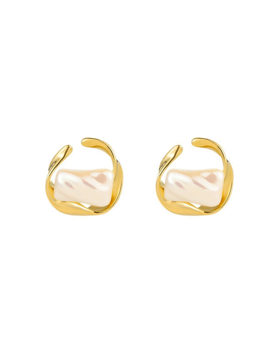 VINTAGE GEOMETRIC PEARL EARRINGS