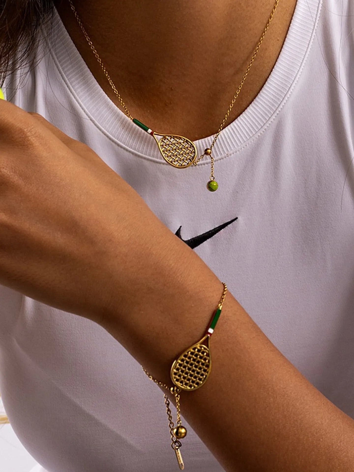 SPORTY TENNIS CHARM SET