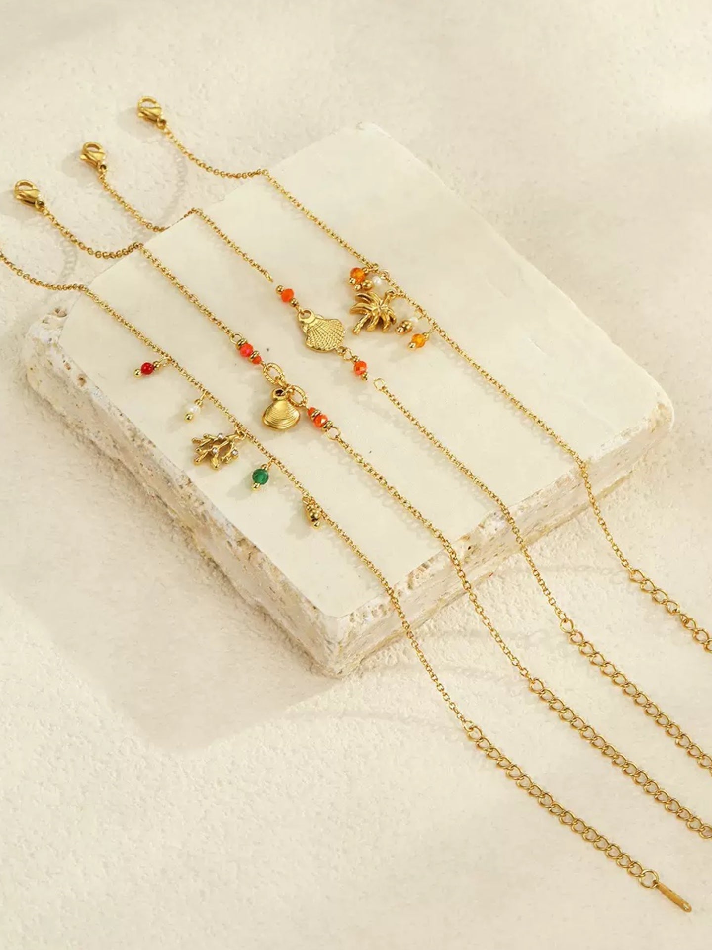 BRACELET PALMIER ET COQUILLAGE