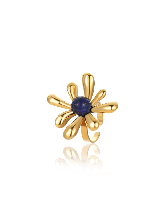 GEMSTONE PETAL RING