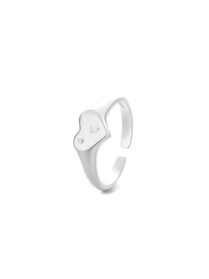 BRUSHED HEART RING
