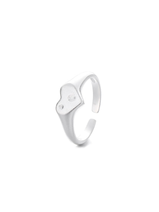 BRUSHED HEART RING