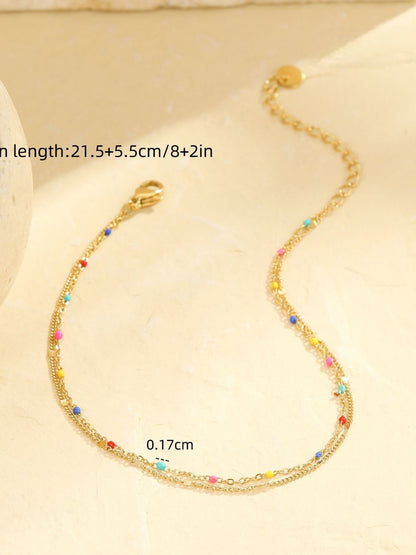 ENAMEL BEADED ANKLET