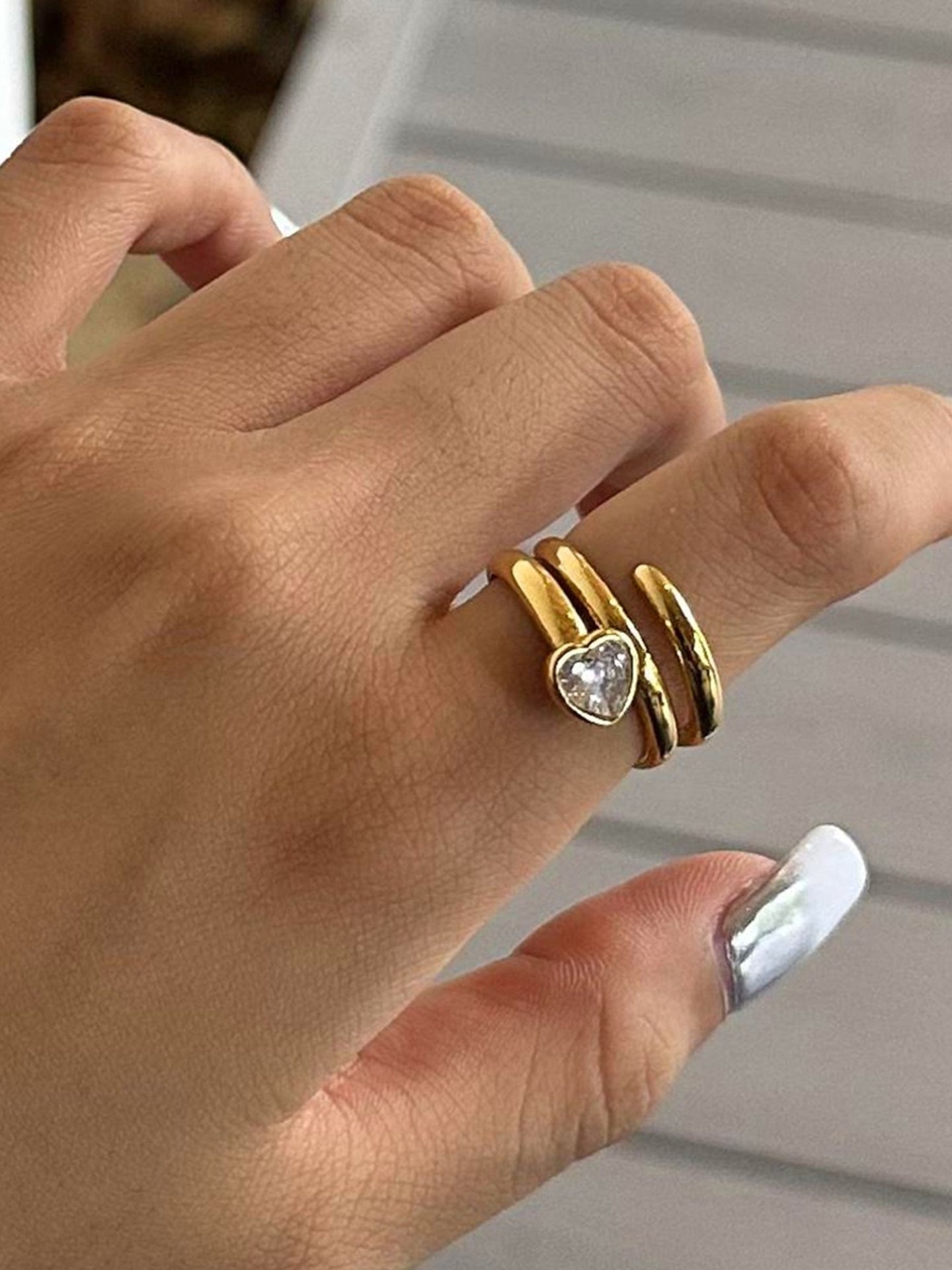 HEART ZIRCON RING
