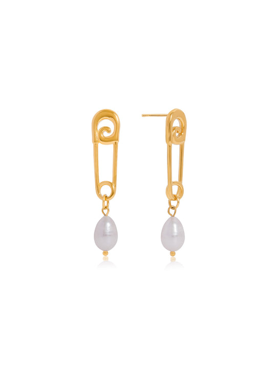 PAPERCLIP PEARL EARRINGS