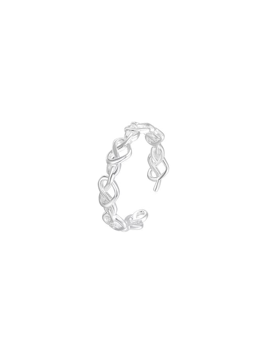 OPENWORK HEART SILVER RING