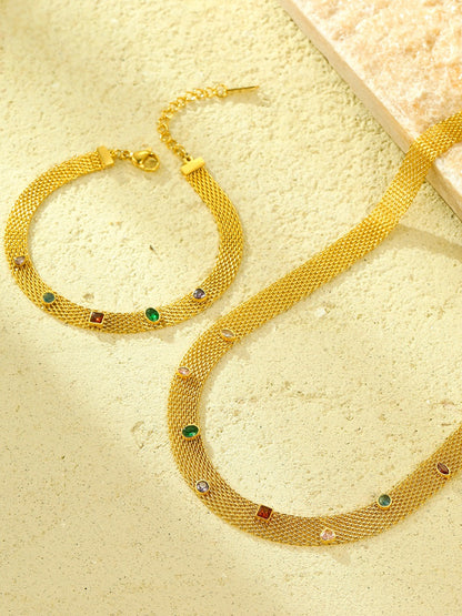 BRAIDED ZIRCON NECKLACE