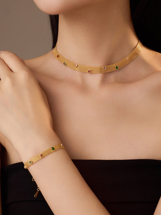 BRAIDED ZIRCON NECKLACE
