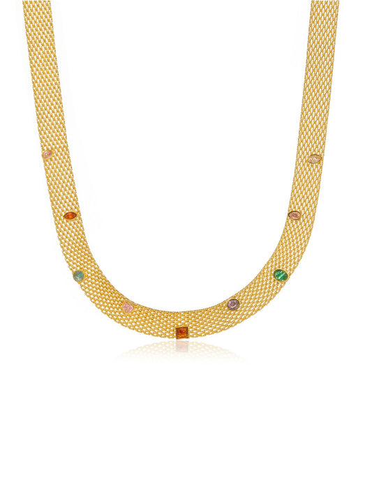 BRAIDED ZIRCON NECKLACE