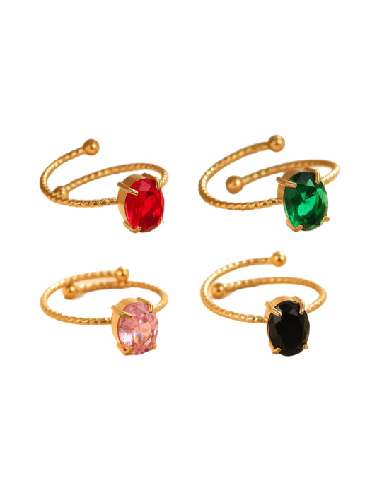 OVAL ZIRCON CLAW RING