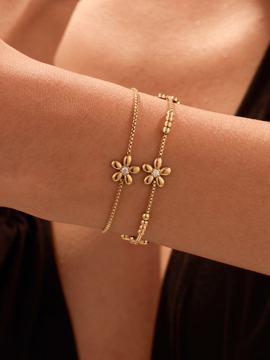 METAL FLORAL BRACELET