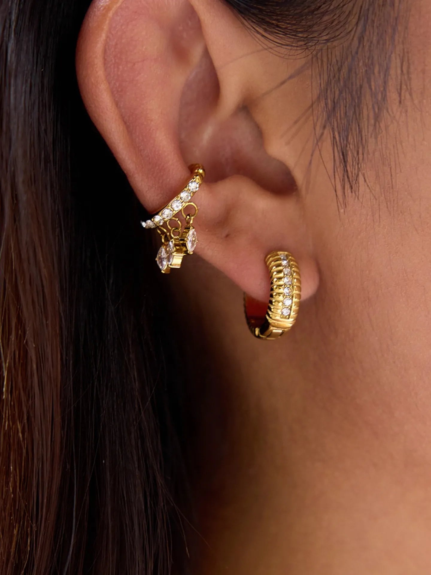 TASSEL ZIRCON EAR CUFF