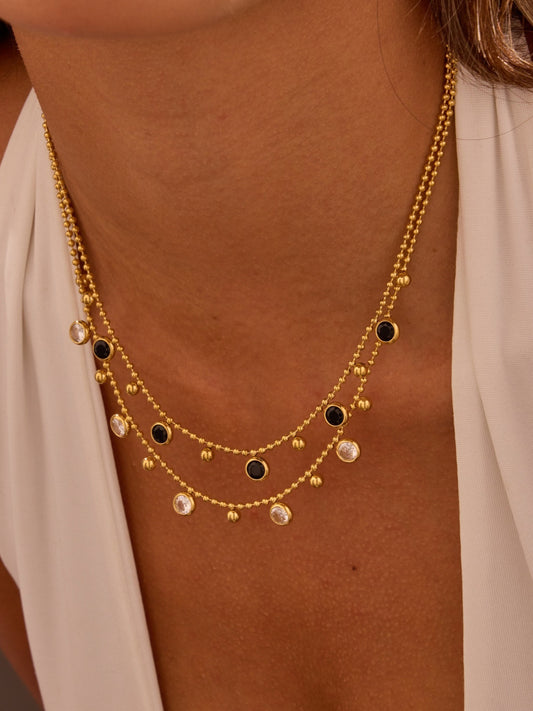 ZIRCON TASSEL NECKLACE