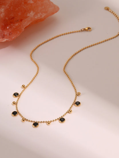 ZIRCON TASSEL NECKLACE