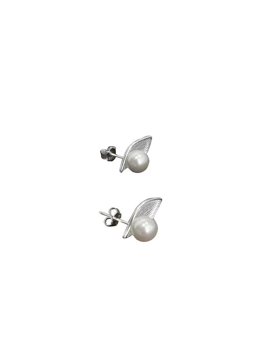 LEAF PEARL EARRINGS
