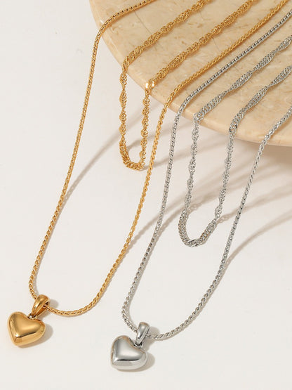 DOUBLE-LAYER HEART NECKLACE