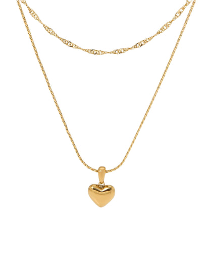 DOUBLE-LAYER HEART NECKLACE