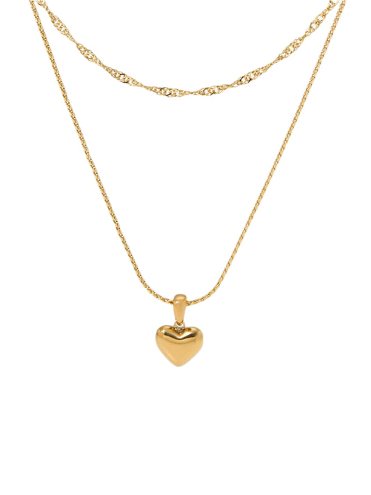 DOUBLE-LAYER HEART NECKLACE